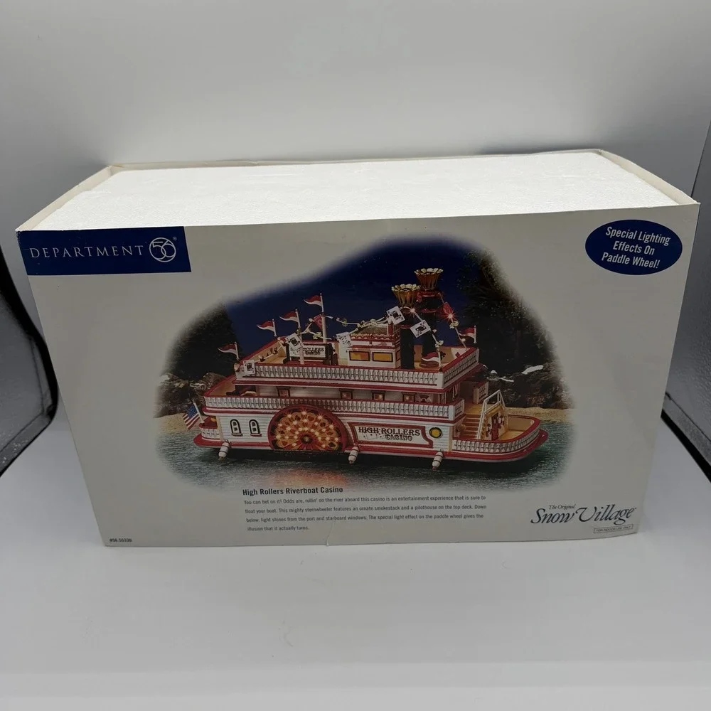 Vintage Department 56‎ High Rollers Riverboat Casino Snow Village Lights Up 2003